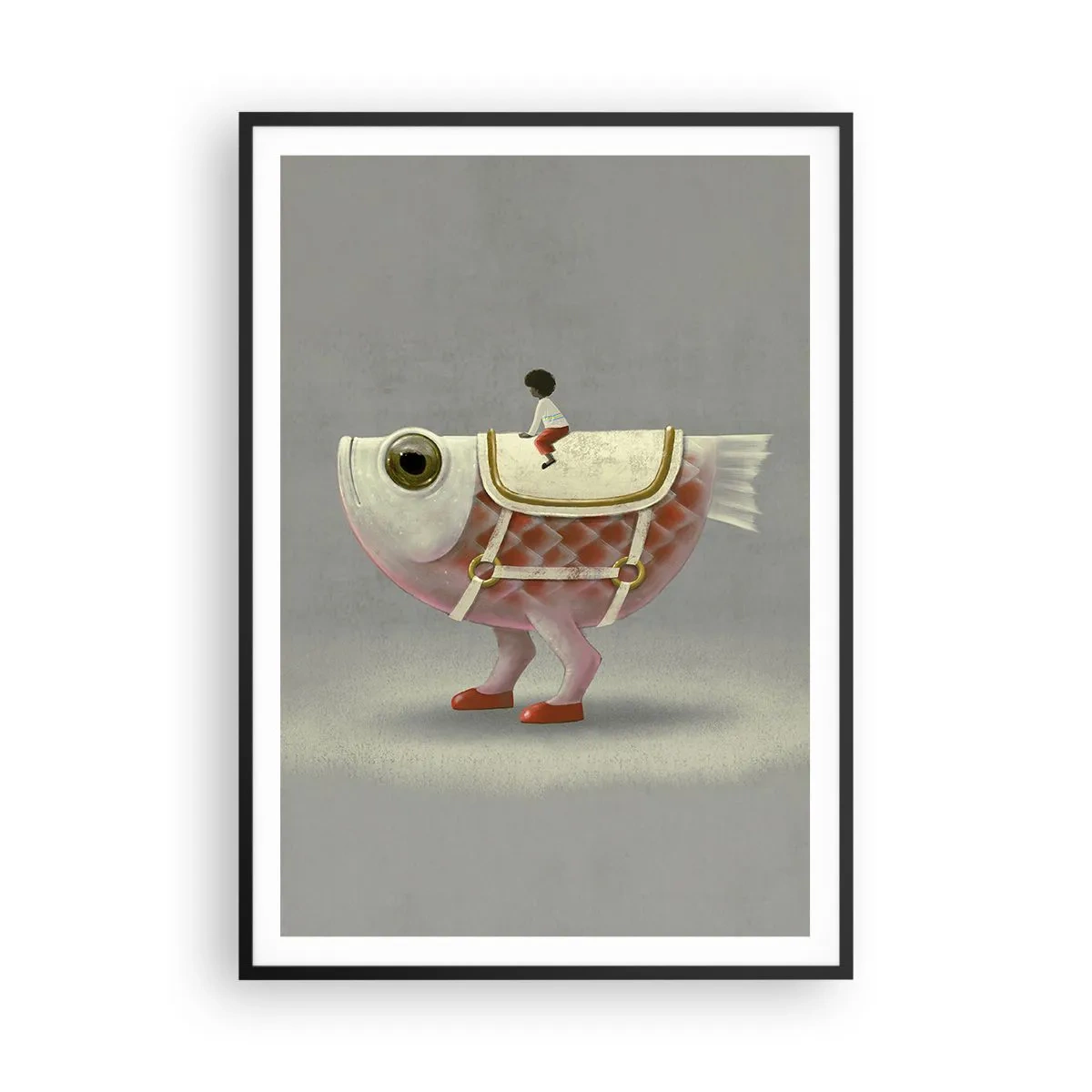 Plakat i sort ramme - Rybonski rytter - 70x100 cm