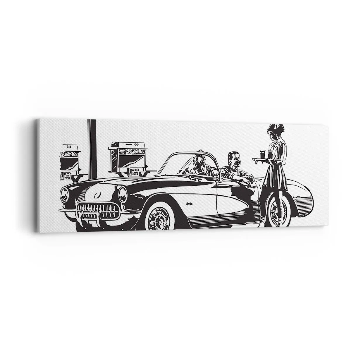 Lærredstryk - Billede på lærred - 60. - det ubekymrede Amerika - 90x30 cm