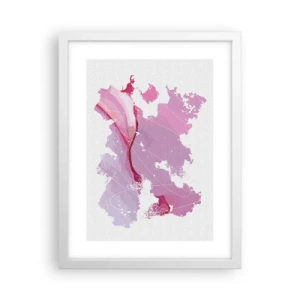 Plakat i hvid ramme - Kort over en lyserød verden - 30x40 cm