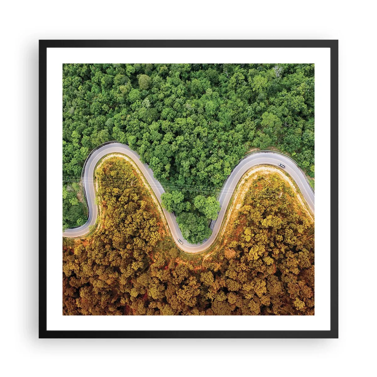 Plakat i sort ramme - Grænser og gennembrud - 60x60 cm