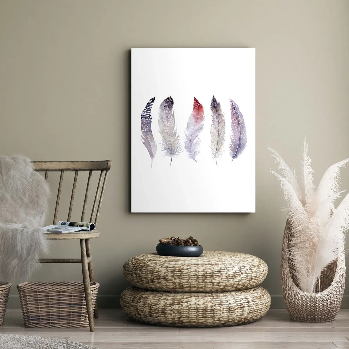 Lærredstryk - Billede på lærred - Delikat som en flerfarvet tåge - 55x100 cm