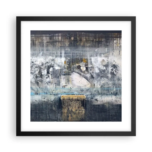 Plakat i sort ramme - Som på is, som på fortovet - 40x40 cm