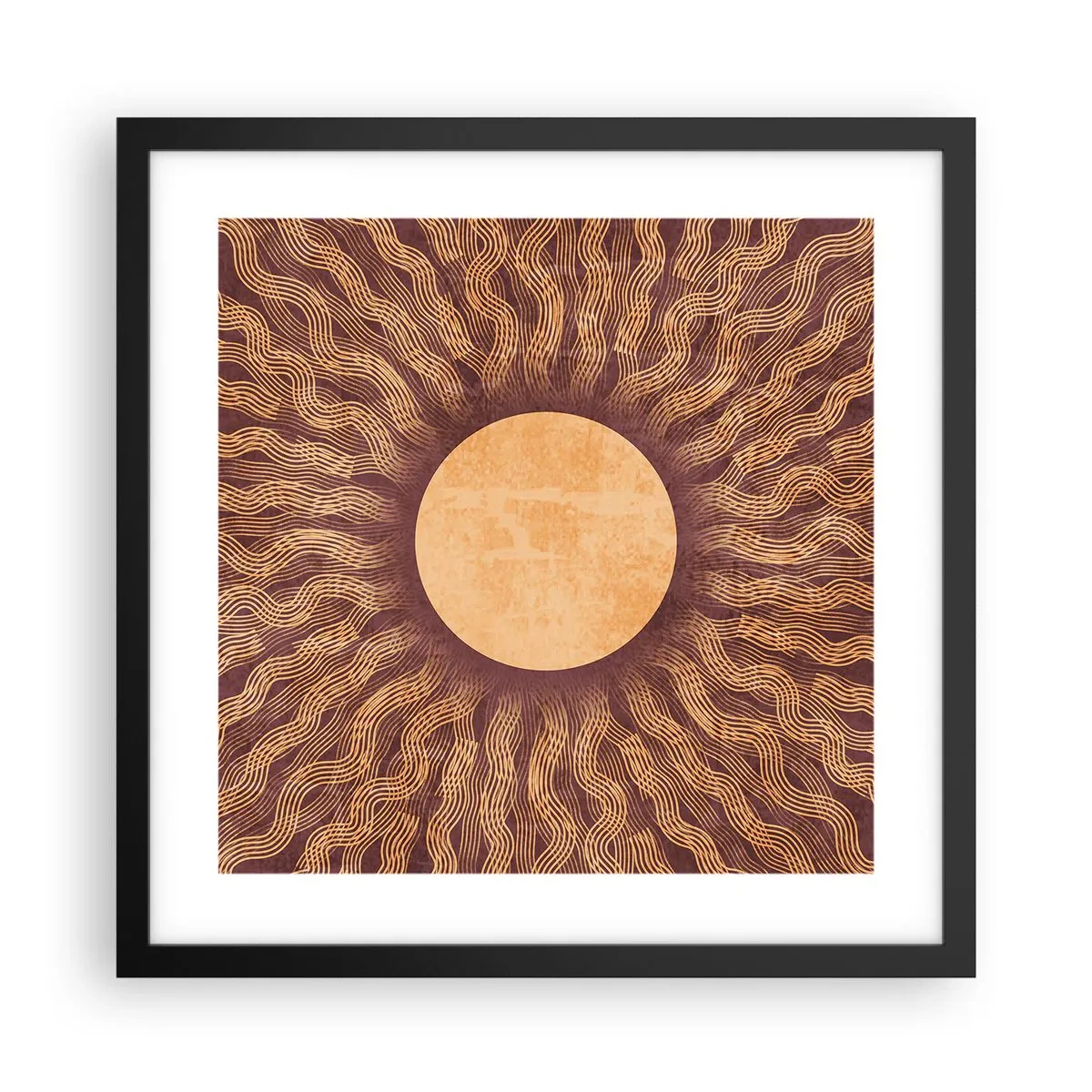 Plakat i sort ramme - Ikon for solen - 40x40 cm