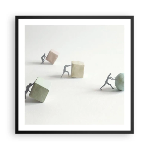 Plakat i sort ramme - Selve livet - 60x60 cm