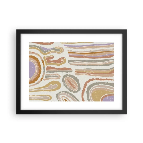 Plakat i sort ramme - Farverige tværsnit - 40x30 cm