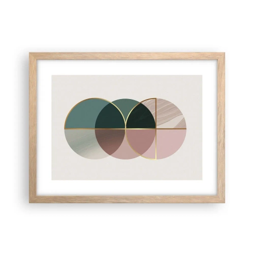 Plakat i ramme af lyst egetræ - Hjul for hjul… - 40x30 cm
