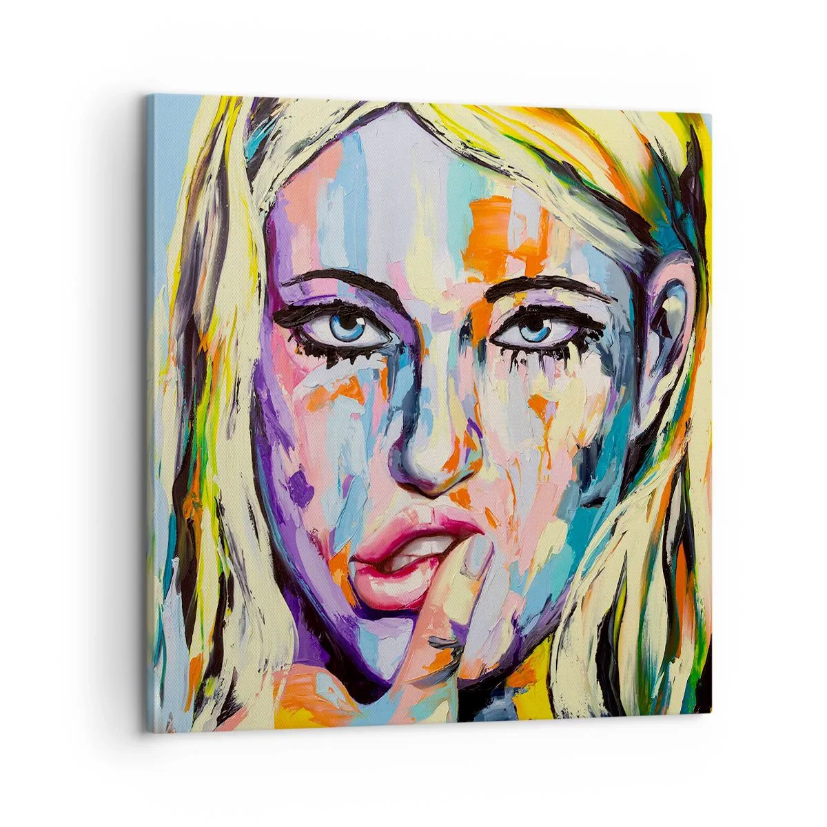 Lærredstryk - Billede på lærred - Se hende lige i øjnene - 60x60 cm