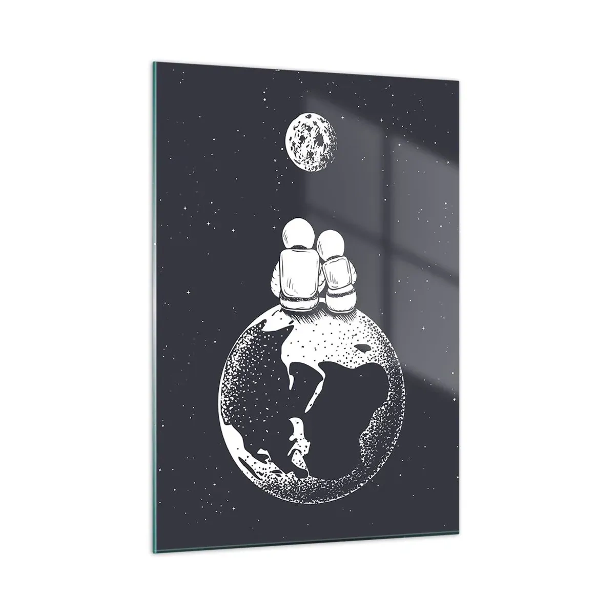 Billede på glas - En kosmisk kærlighedshistorie - 50x70 cm