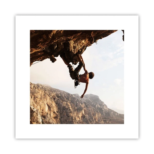 Plakat - Verden skrumpede ind i en håndfuld på en klippeskrænt - 30x30 cm