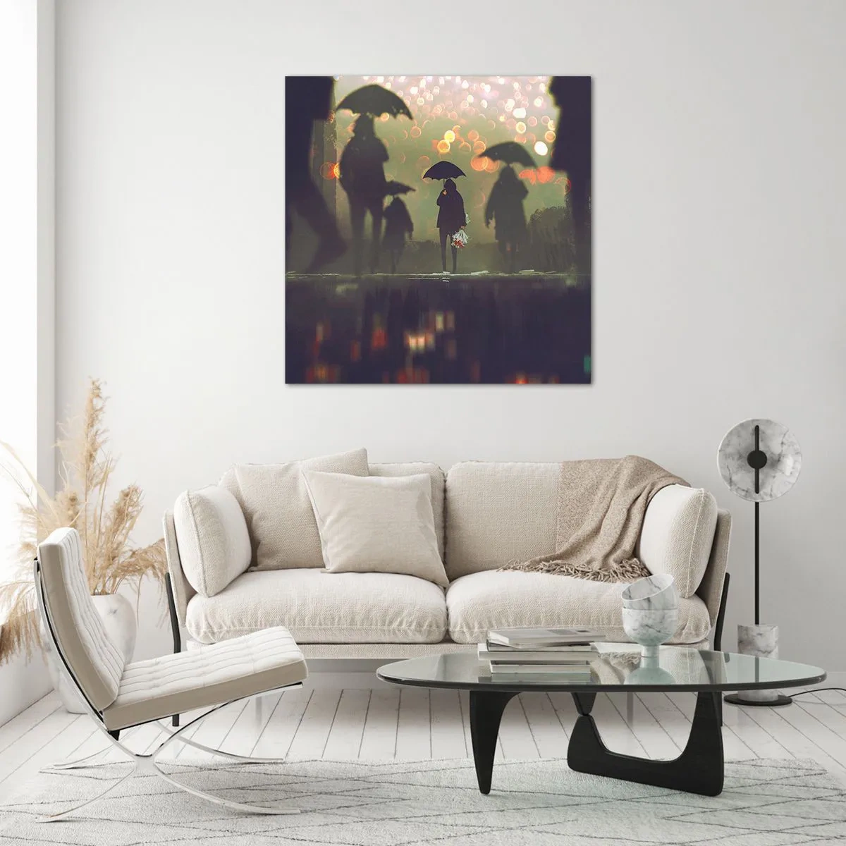 Billede på glas - Set fra en regndråbes perspektiv - 40x40 cm