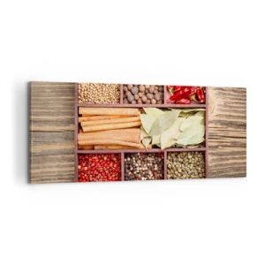 Lærredstryk - Billede på lærred - Orden af former, duftbuket af aromaer - 100x40 cm