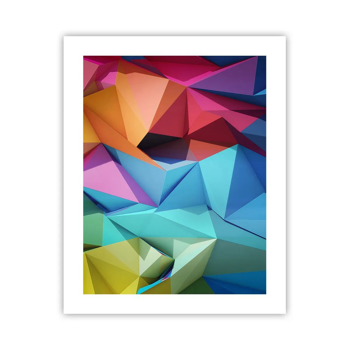 Plakat - Regnbue origami - 40x50 cm