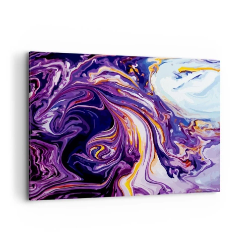 Lærredstryk - Billede på lærred - Rummets bøjning i lilla - 120x80 cm