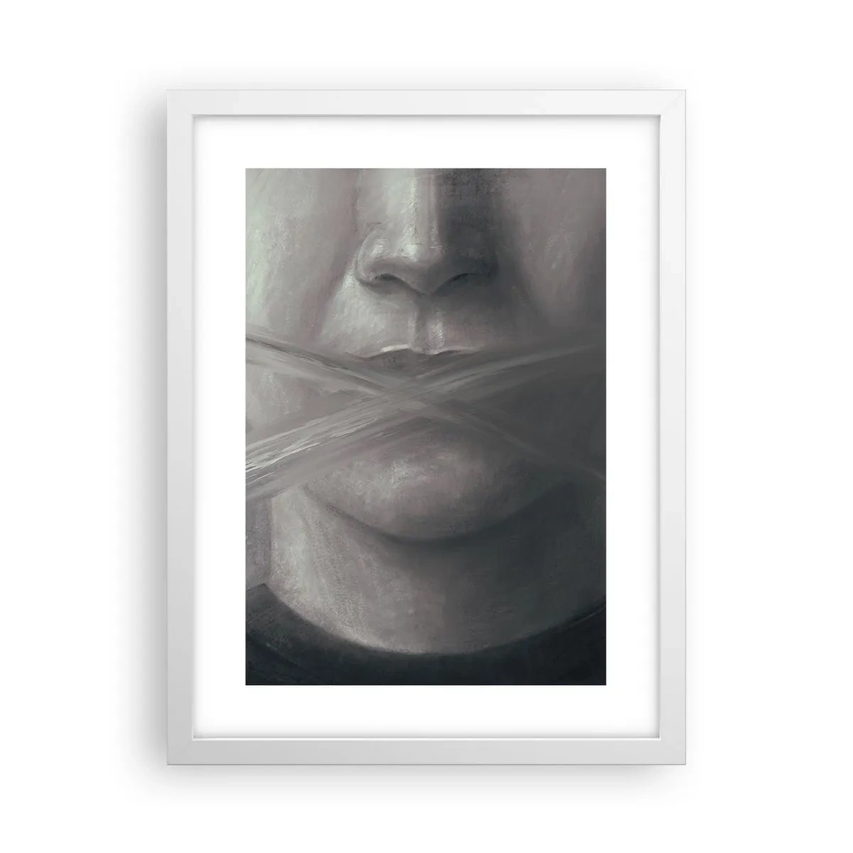 Plakat i hvid ramme - Ikke et ord - 30x40 cm
