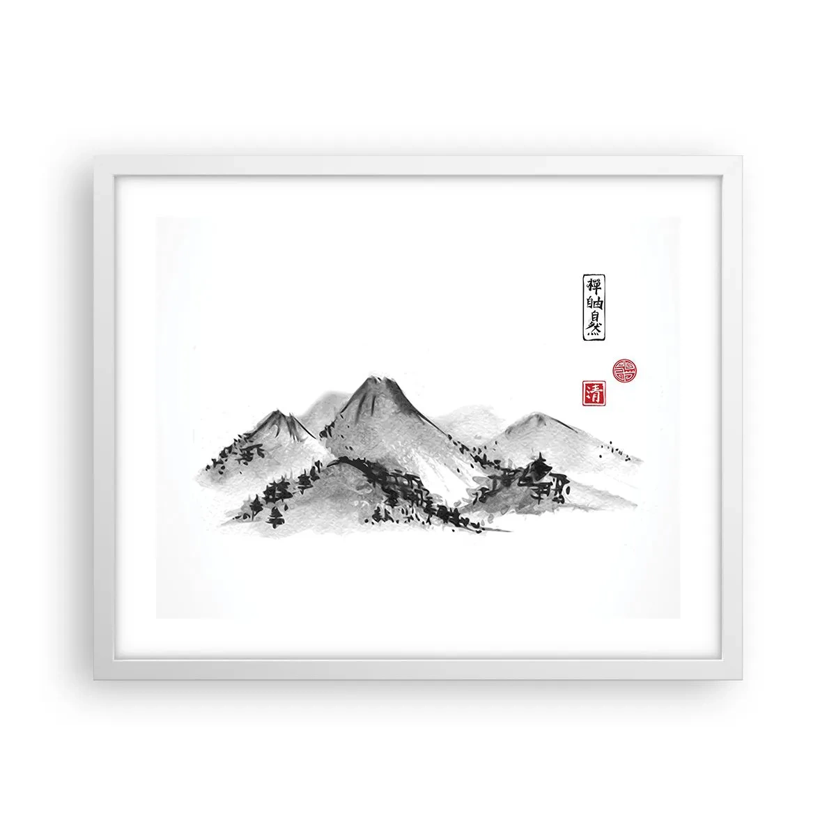 Plakat i hvid ramme - Langt væk - 50x40 cm