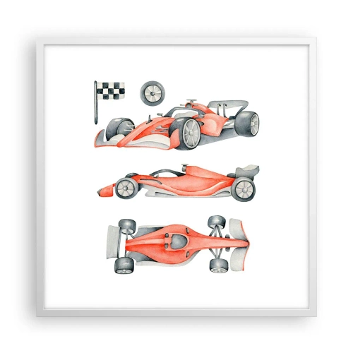 Plakat i hvid ramme - At indhente en drøm - 60x60 cm