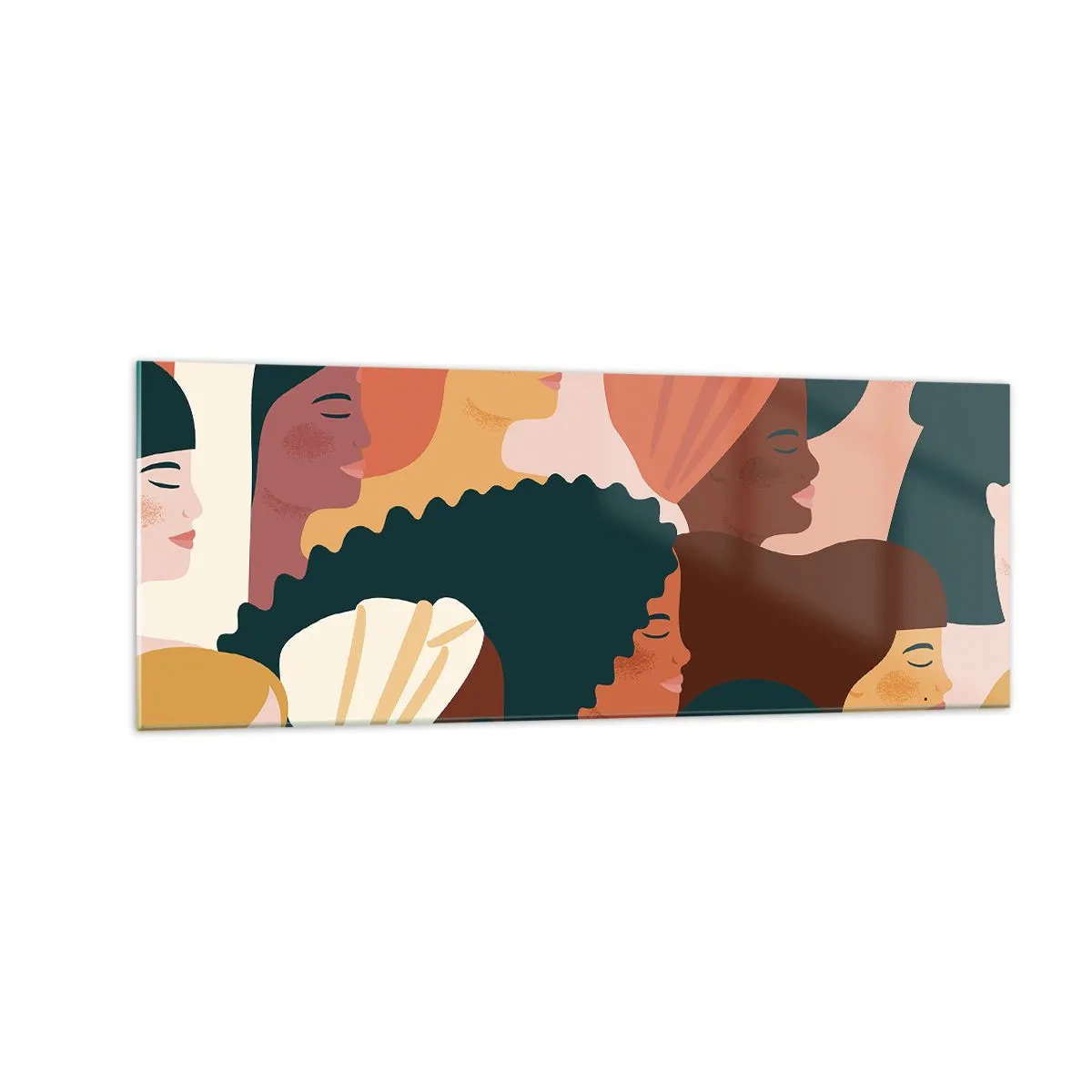 Billede på glas - Kun kvindelighed - 140x50 cm