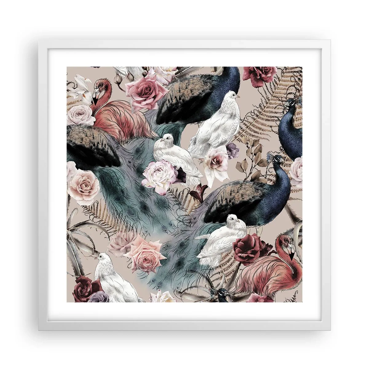 Plakat i hvid ramme - I paladsets have - 50x50 cm