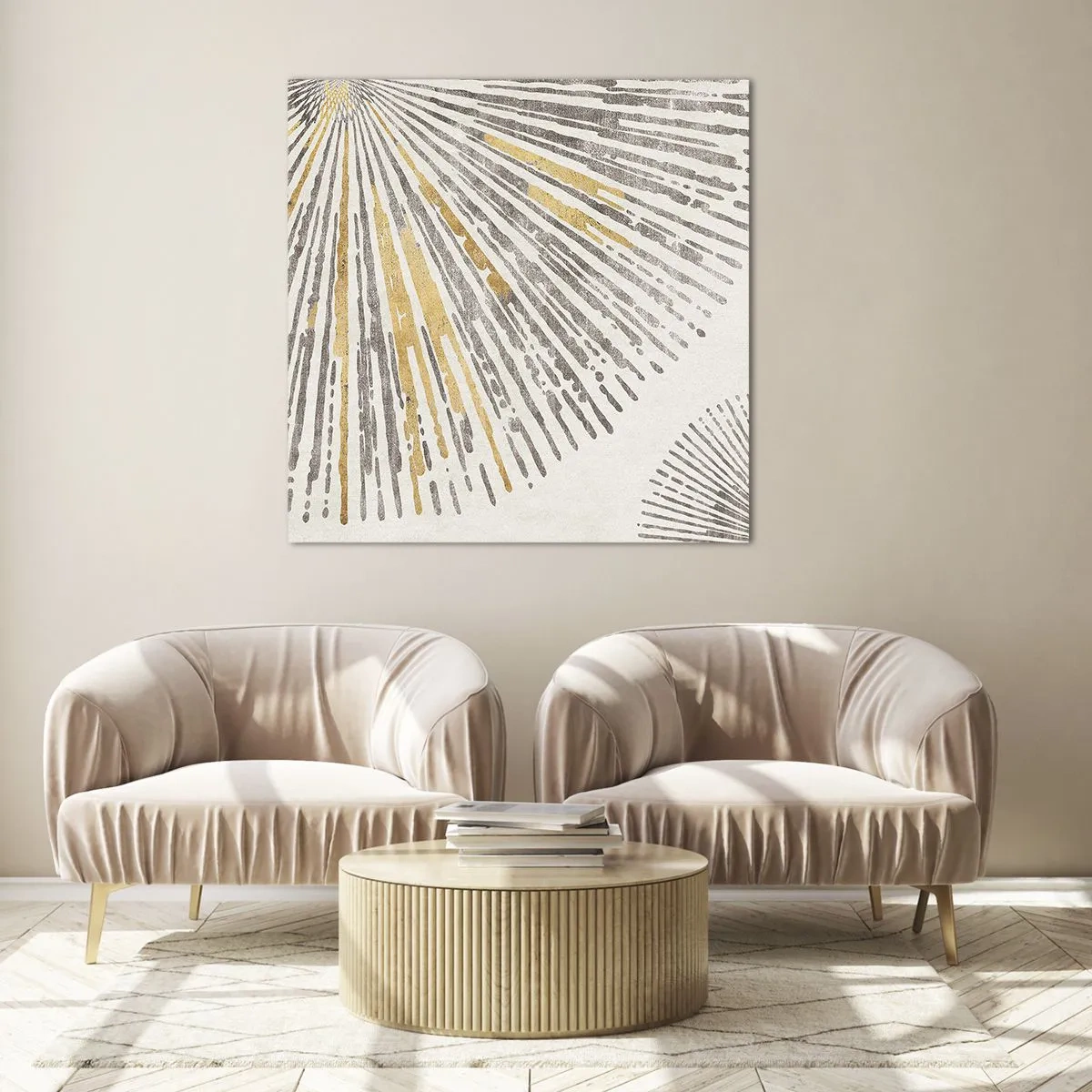 Billede på glas - Skønheden i en rokke - 70x70 cm