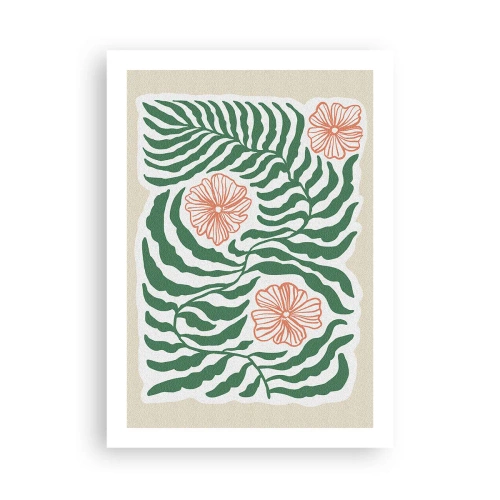 Plakat - Blomstrede i grønt - 50x70 cm