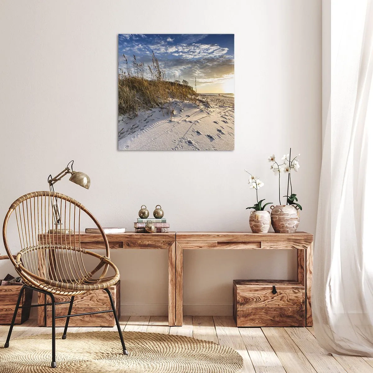 Lærredstryk - Billede på lærred - Indbydelse til en vandretur - 40x40 cm