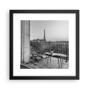 Plakat i sort ramme - Eftermiddag i Paris - 30x30 cm