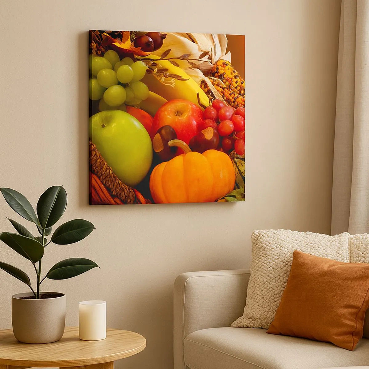 Lærredstryk - Billede på lærred - Høstkurven - 30x30 cm