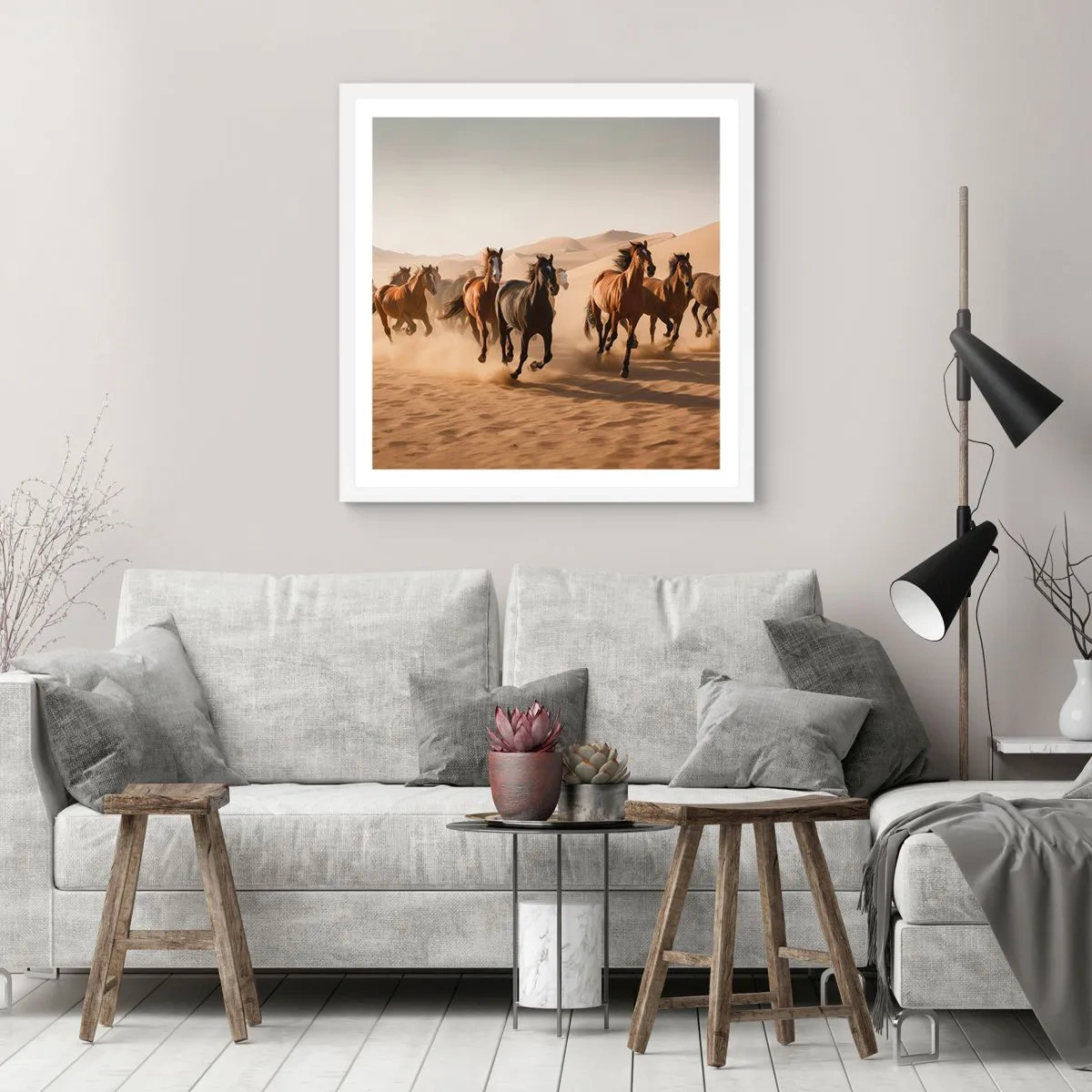 Plakat i hvid ramme - Fri som vinden - 40x40 cm