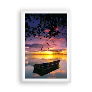 Plakat i hvid ramme - "Det ser ud til, at du hænger midt på himlen..." - 61x91 cm