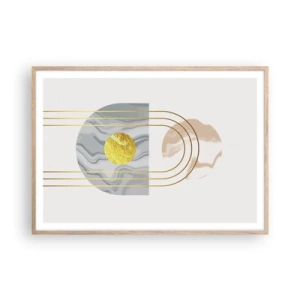 Plakat i ramme af lyst egetræ - Lysstyrke og udstråling - 100x70 cm