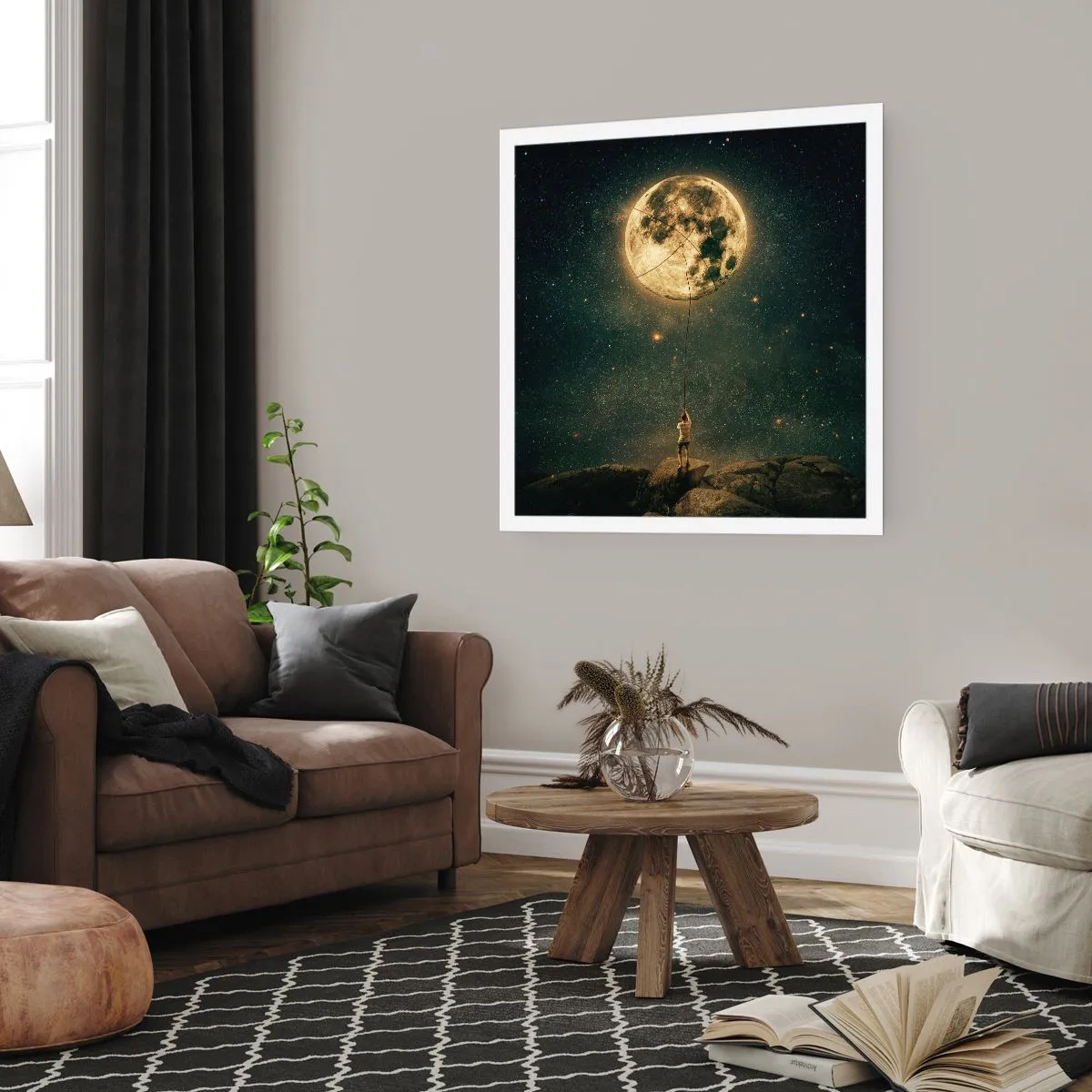 Plakat - En, der stjal månen - 40x40 cm
