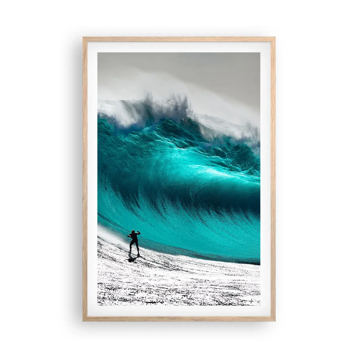 Plakat i ramme af lyst egetræ - Udfordring accepteret - 61x91 cm