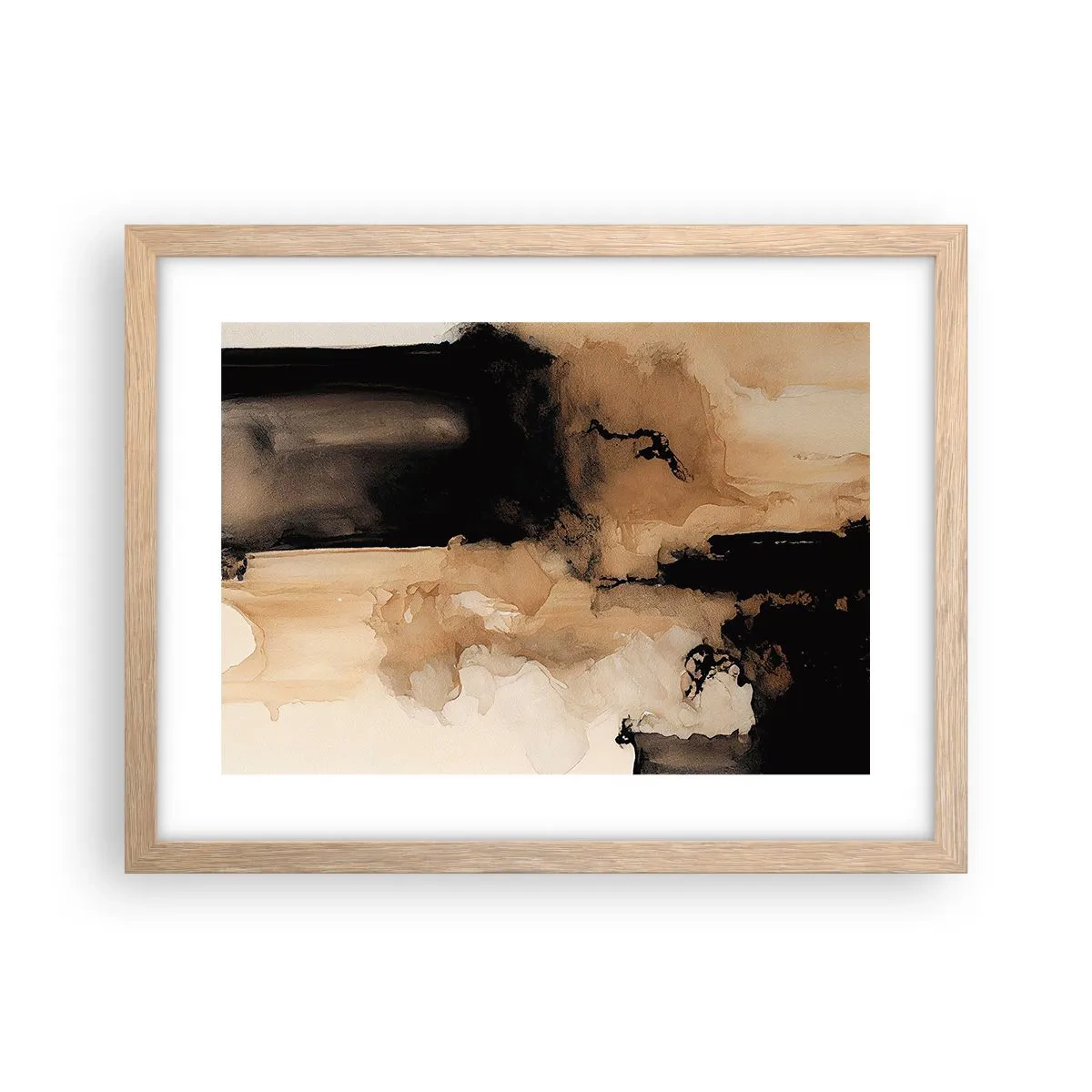 Plakat i ramme af lyst egetræ - En spændende abstraktion - 40x30 cm