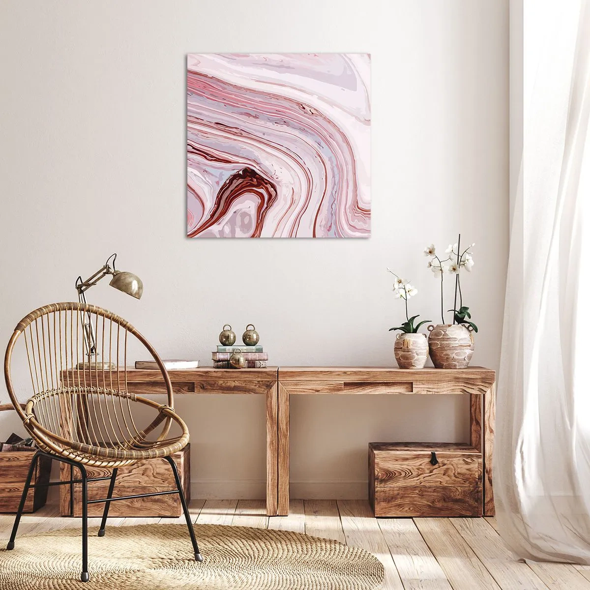 Lærredstryk - Billede på lærred - Lige frem og derefter til højre ned - 30x30 cm