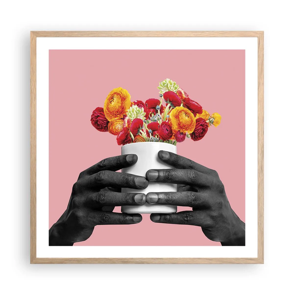 Plakat i ramme af lyst egetræ - Livets apotheose - 60x60 cm