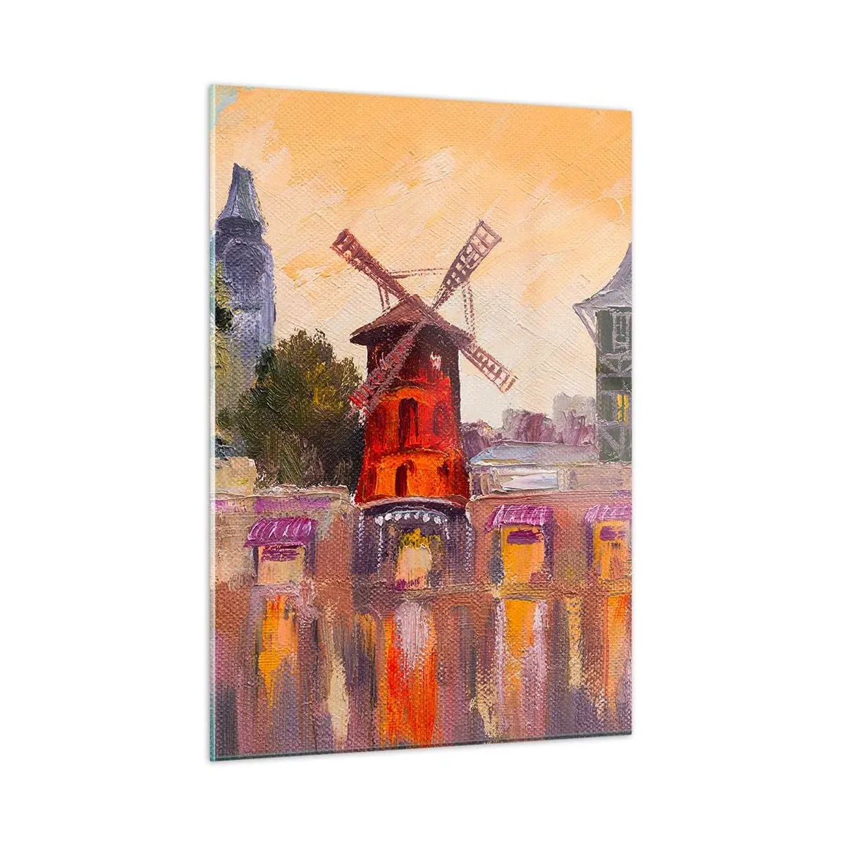 Billede på glas - Parisiske ikoner - Moulin Rouge - 50x70 cm