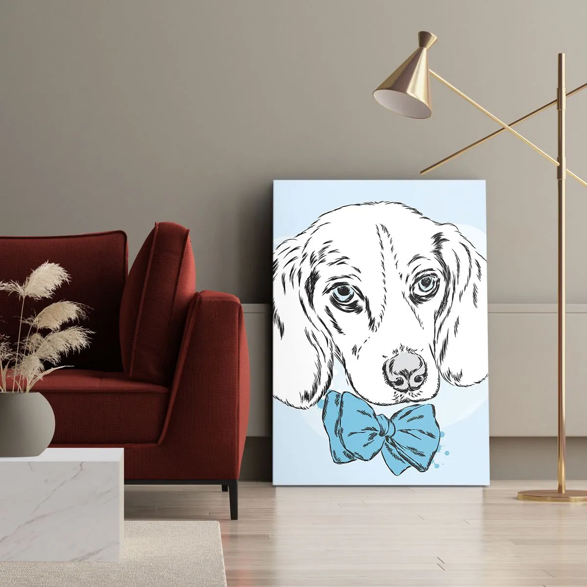 Lærredstryk - Billede på lærred - Elegance for hunde - 45x80 cm