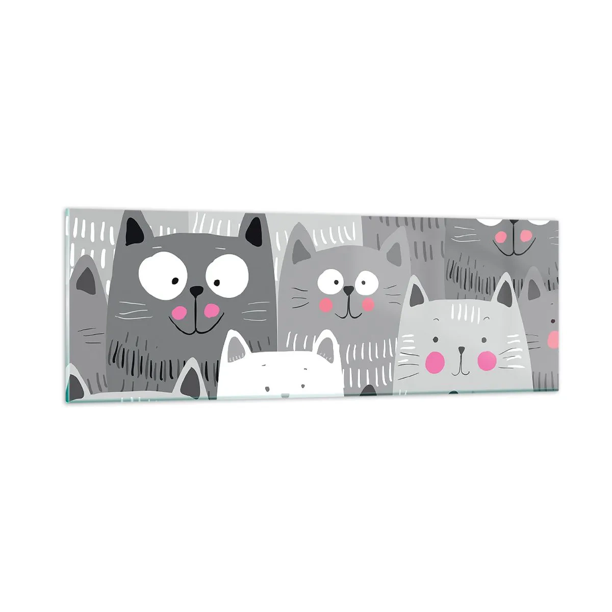 Billede på glas - Kattens verden - 90x30 cm