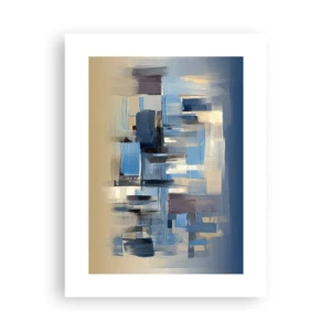 Plakat - Blå konstruktion - 30x40 cm