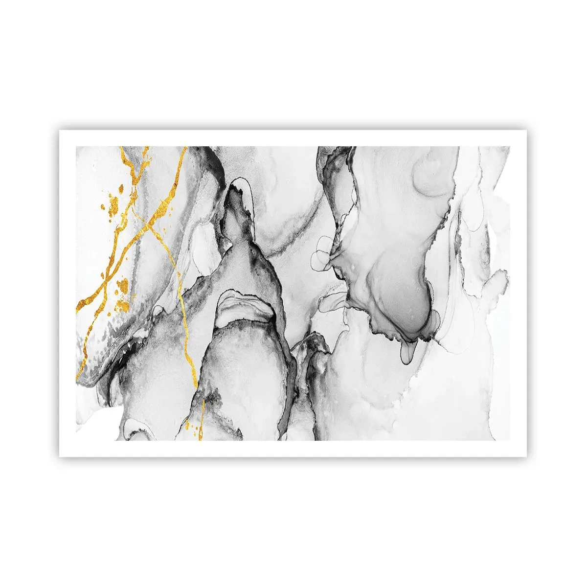Plakat - Sammensætning med guldmotiv - 100x70 cm