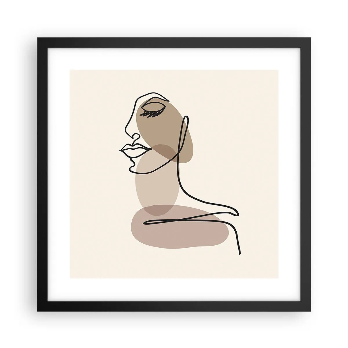 Plakat i sort ramme - Lytter til sig selv - 40x40 cm