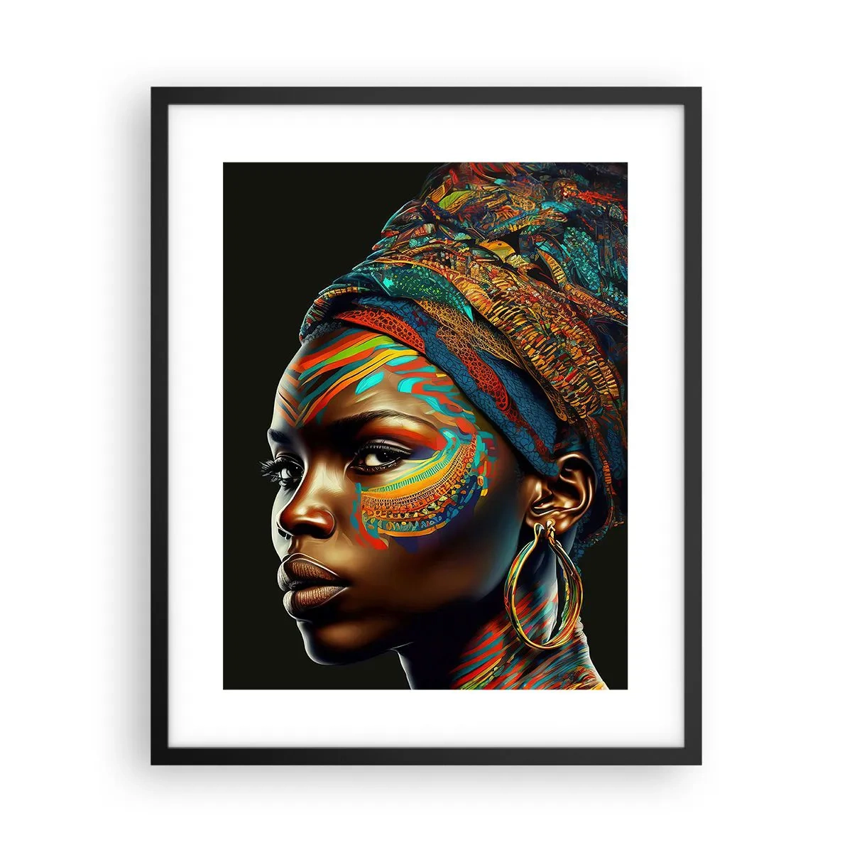 Plakat i sort ramme - Afrikansk dronning - 40x50 cm