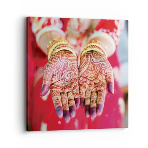 Lærredstryk - Billede på lærred - Klar til at fange lykken - 40x40 cm