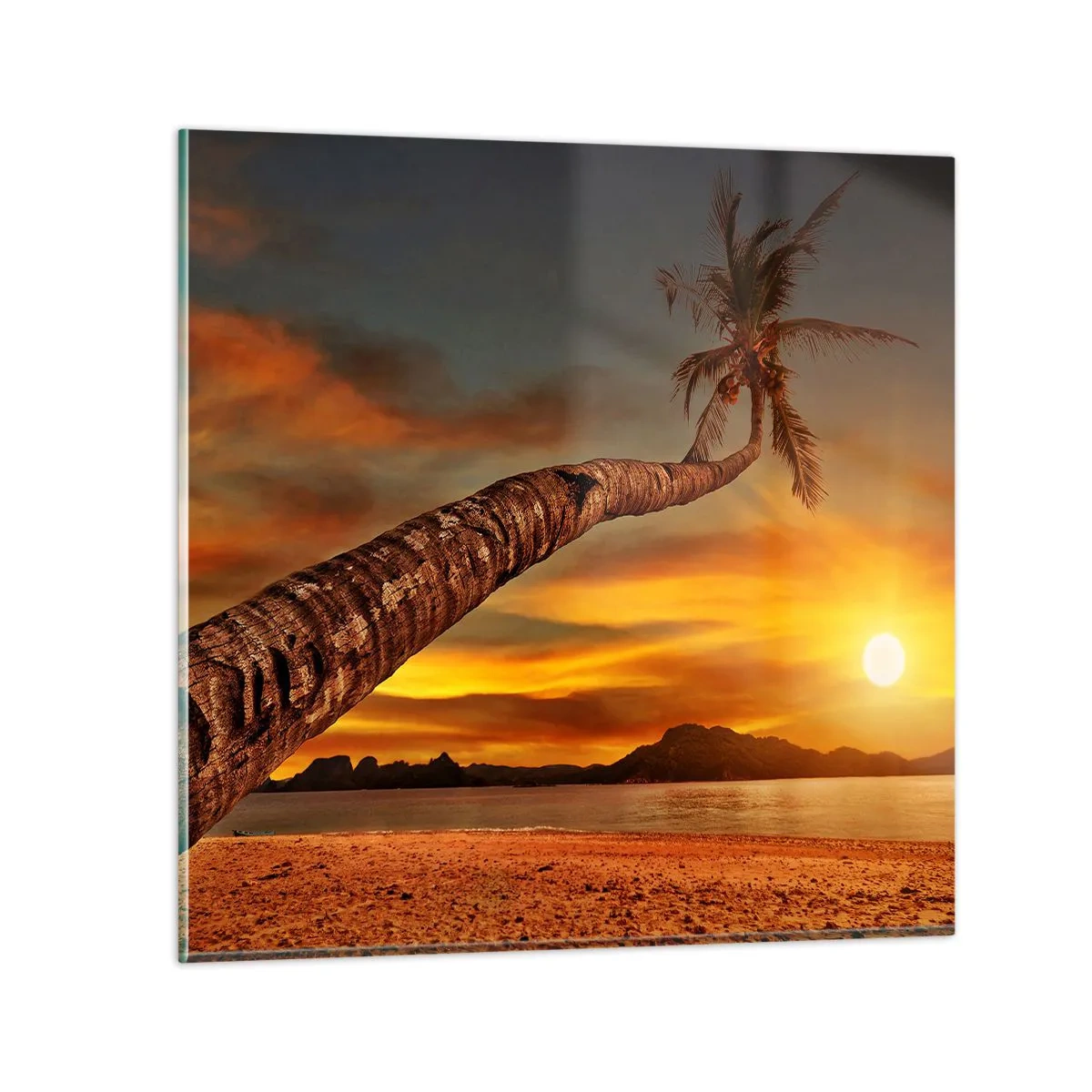 Billede på glas - Eksotisk ferie, eventyr i Caribien - 30x30 cm