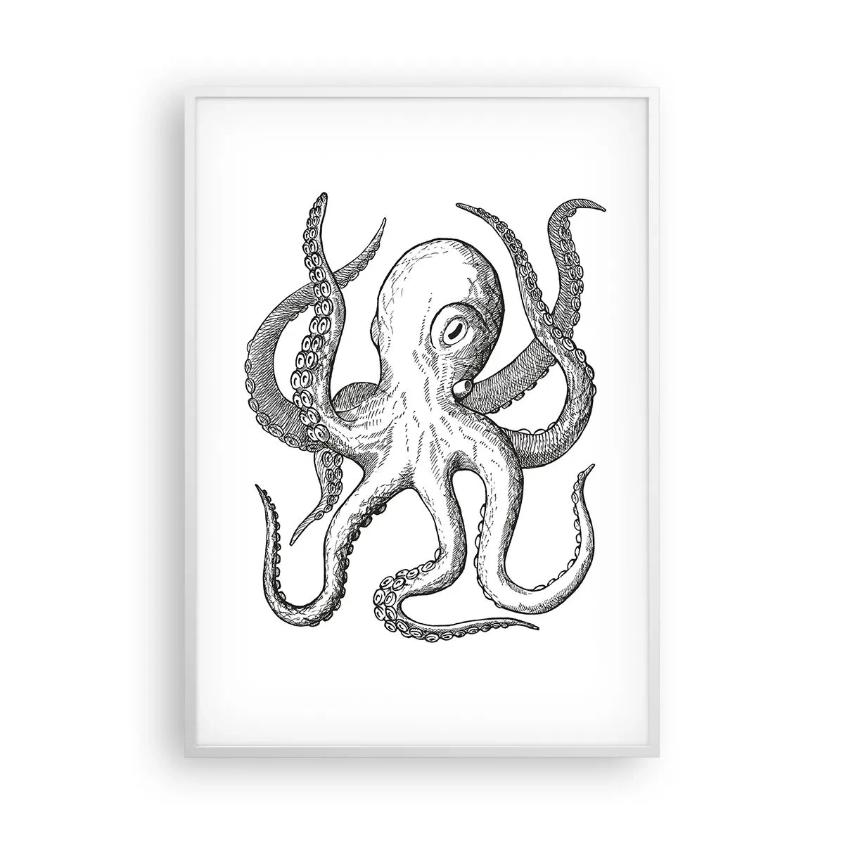 Plakat i hvid ramme - Dans med bølger - 70x100 cm