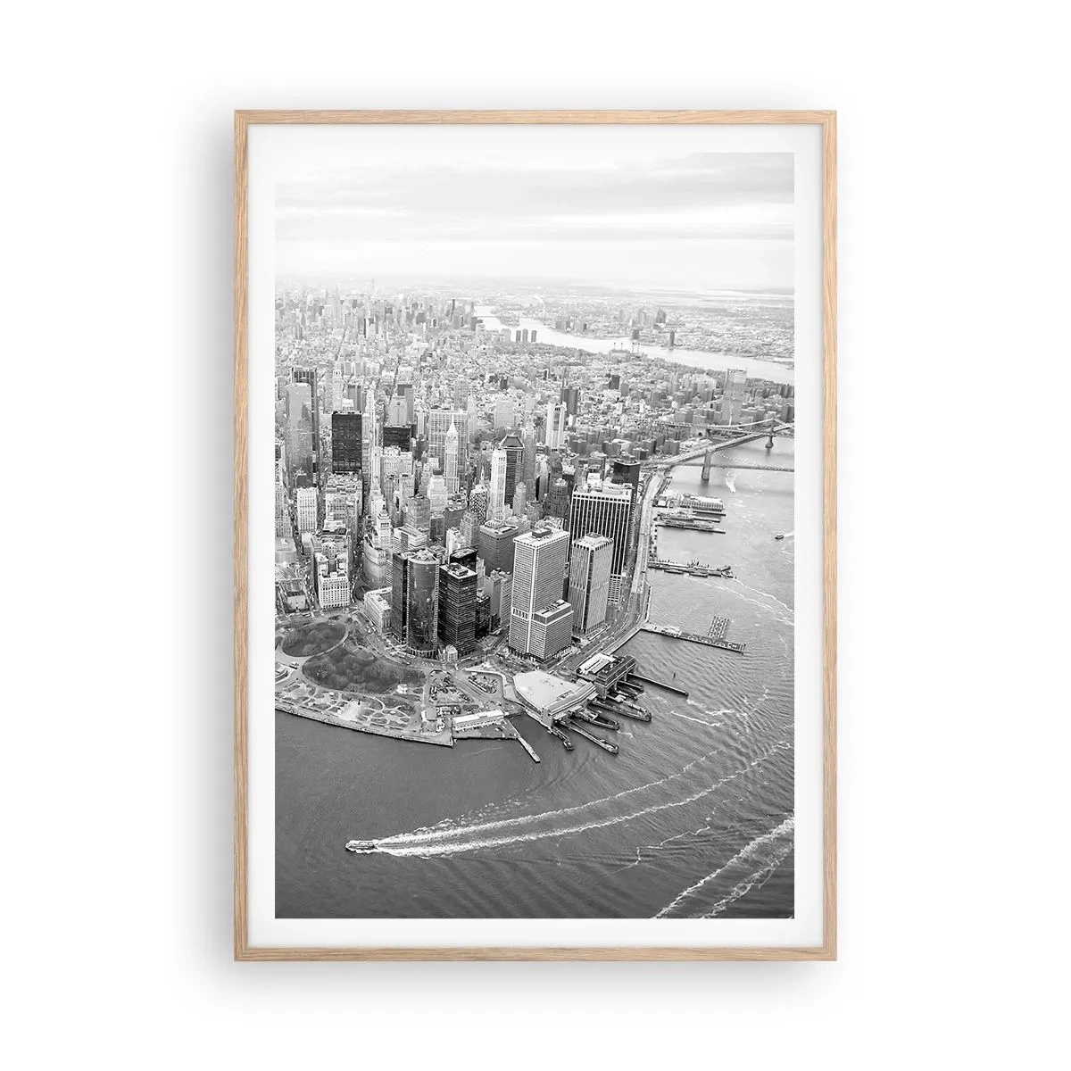 Plakat i ramme af lyst egetræ - Hvordan kan man ikke elske? - 70x100 cm