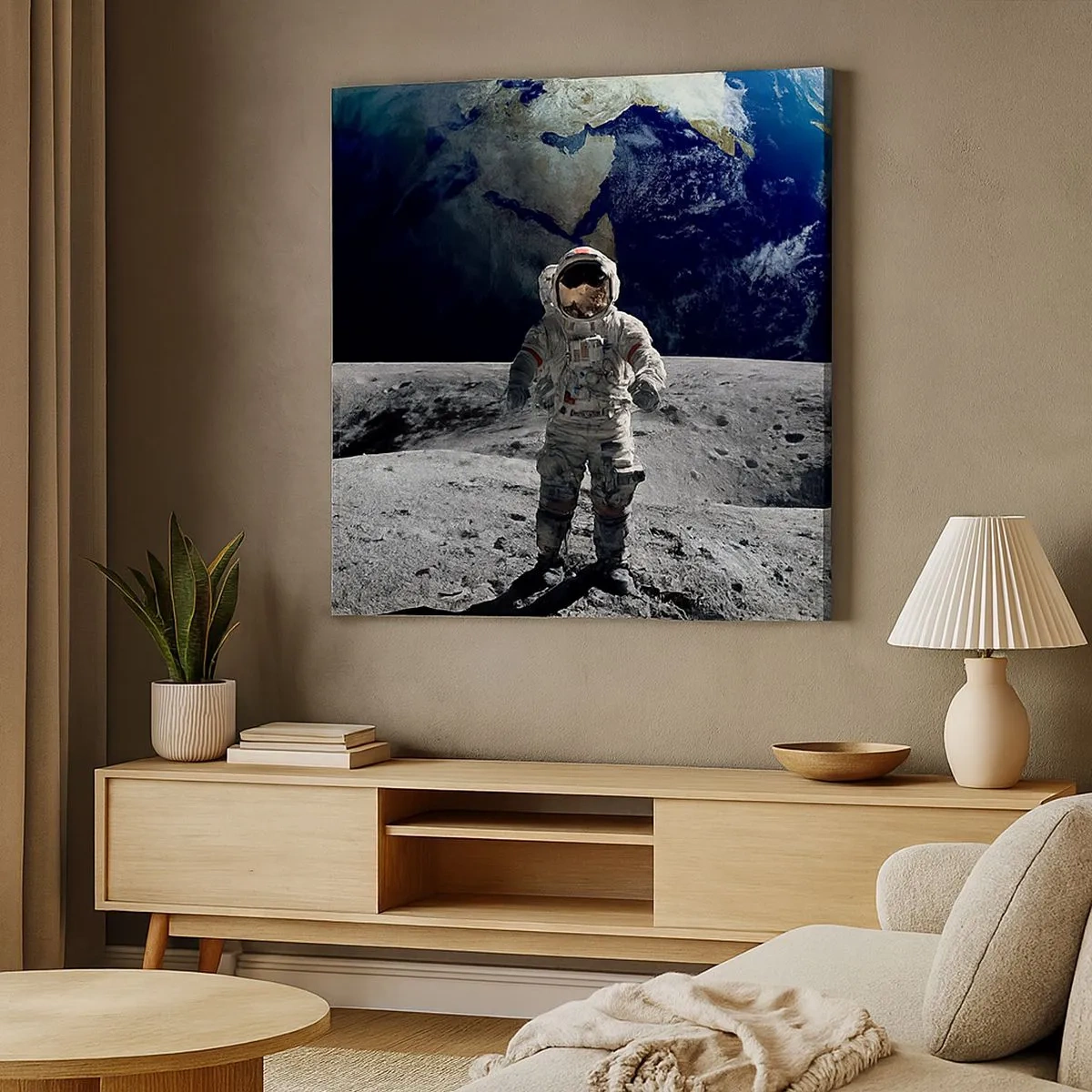 Lærredstryk - Billede på lærred - Hilsner fra månen - 30x30 cm