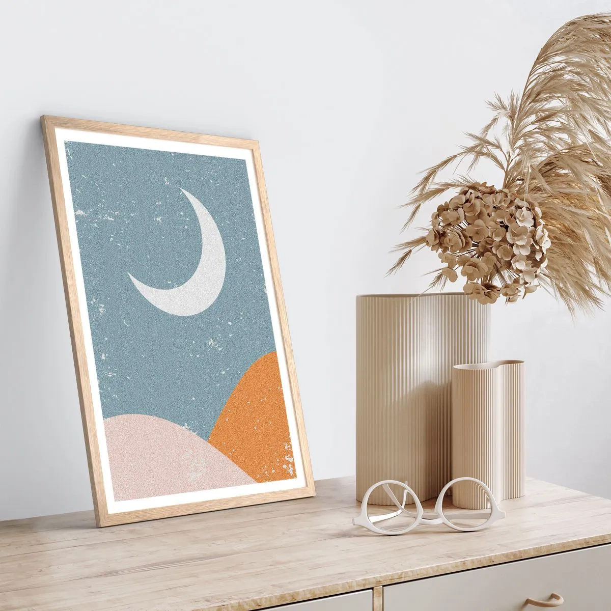 Plakat i ramme af lyst egetræ - De mange nætters mirakel - 50x70 cm