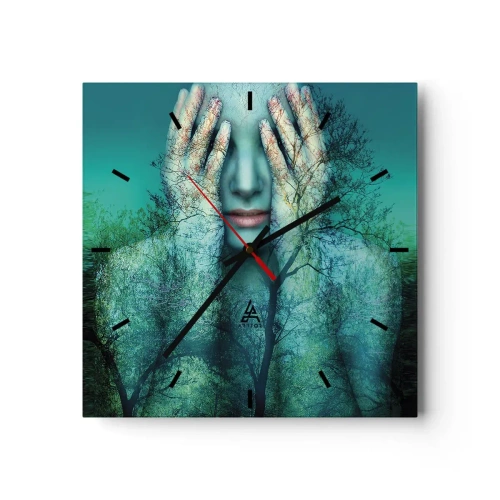 Vægur, Uret - Nedsænket i blåt - 40x40 cm