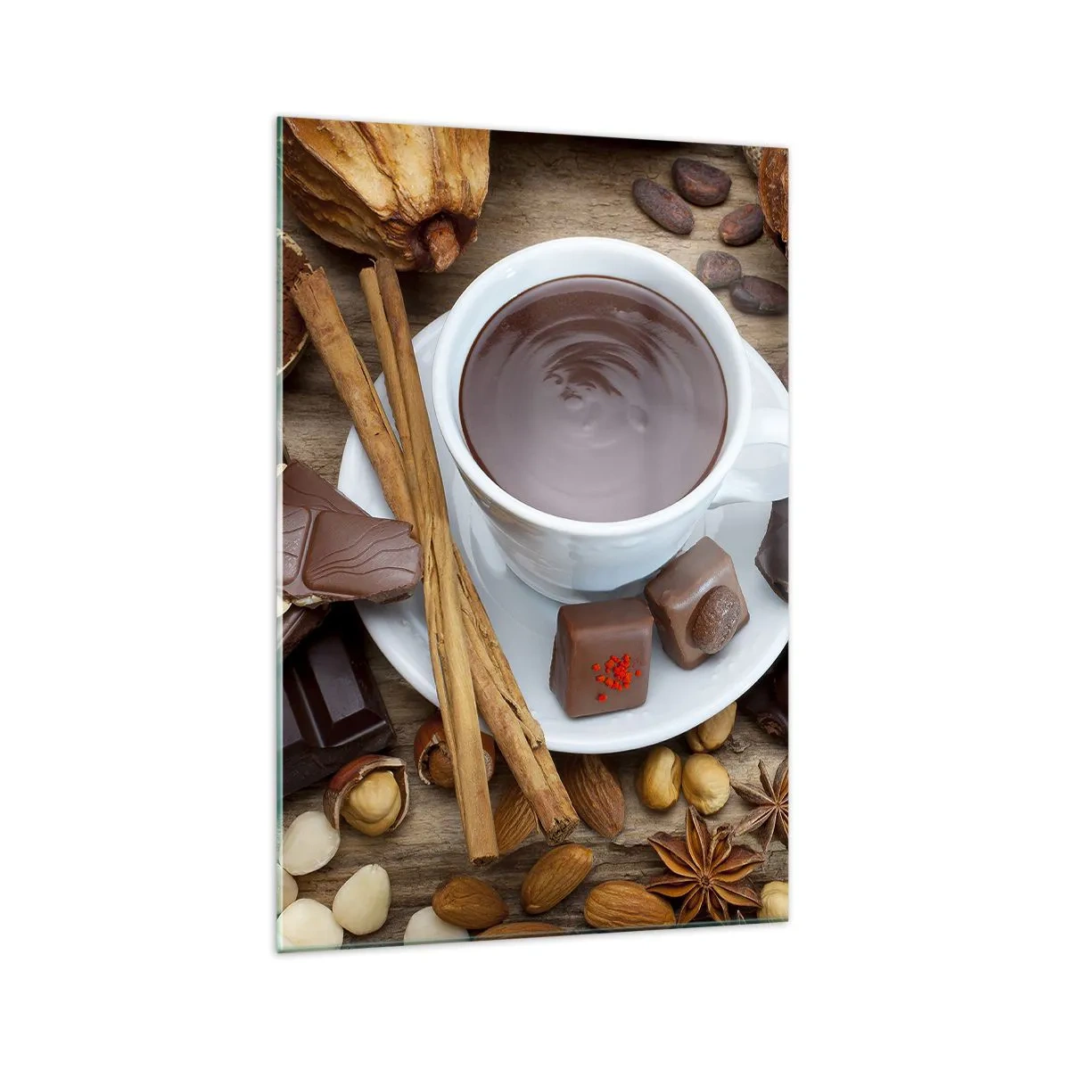 Billede på glas - Fra en eventyrlig chokoladefabrik - 70x100 cm